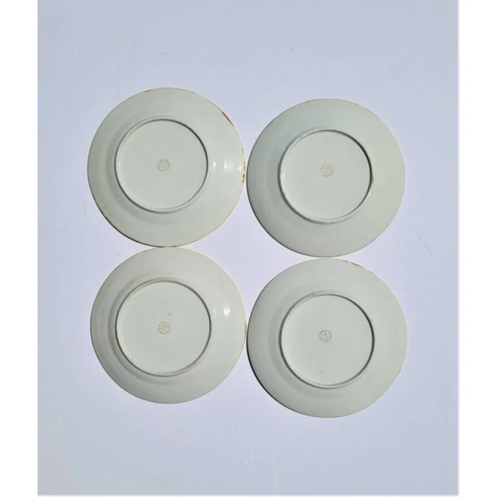 Vintage Tashiro Shoten‎ 1950s Lusterware Made in Japan 4 Parrot Dessert Plates